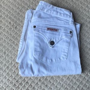 Hudson white ankle jeans